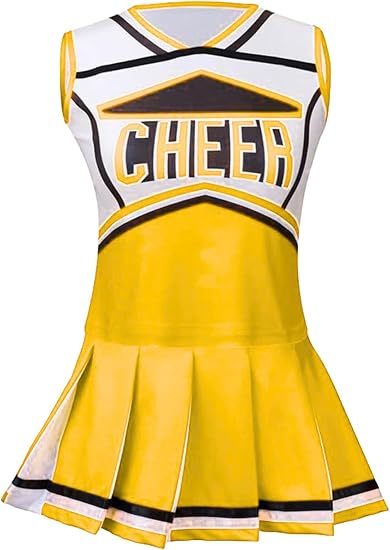 Girls Cheerleader Outfit Kids School Cheer Uniform 5-Piece Set