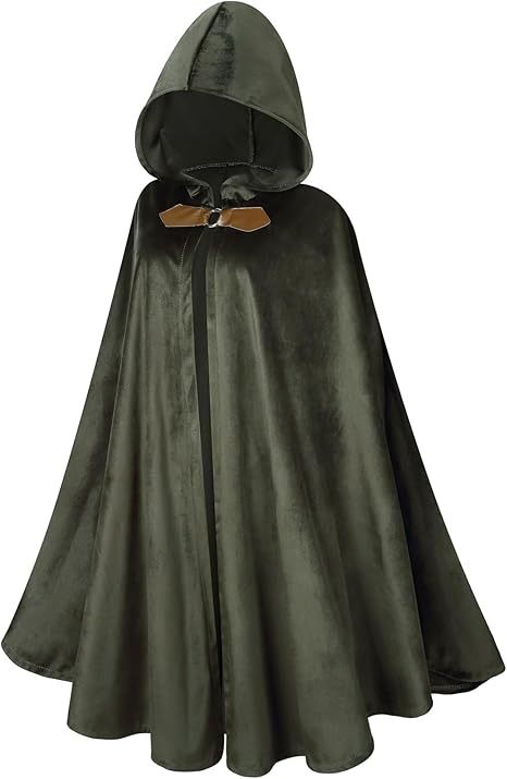 Unisex Halloween Hooded Cape Velvet Cloak