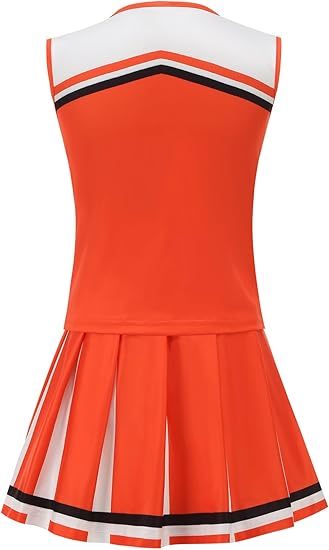 Girls Cheerleader Outfit Kids School Cheer Uniform 5-Piece Set