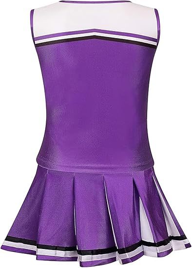 Girls Cheerleader Outfit Kids School Cheer Uniform 5-Piece Set