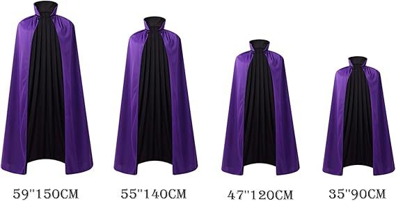 Unisex Halloween Vampire Two Sides Reversible High Collar Hooded Cloak