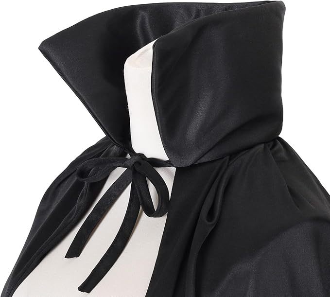 Unisex Halloween Vampire Two Sides Reversible High Collar Hooded Cloak