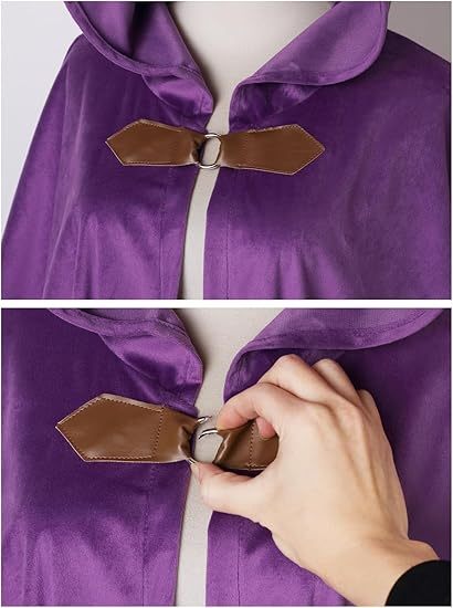Unisex Halloween Hooded Cape Velvet Cloak