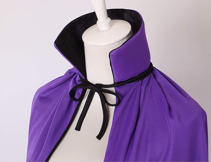 Unisex Halloween Vampire Two Sides Reversible High Collar Hooded Cloak