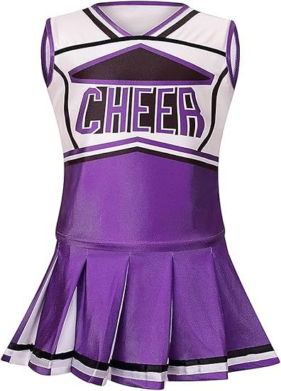 Girls Cheerleader Outfit Kids School Cheer Uniform 5-Piece Set