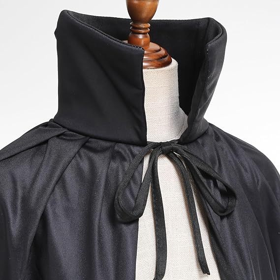 Unisex Halloween Vampire Two Sides Reversible High Collar Hooded Cloak