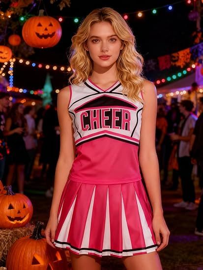 Women Cheerleader Costume School Girls Cheer 4-piece set