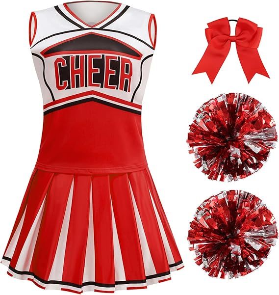 Women Cheerleader Costume School Girls Cheer 4-piece set