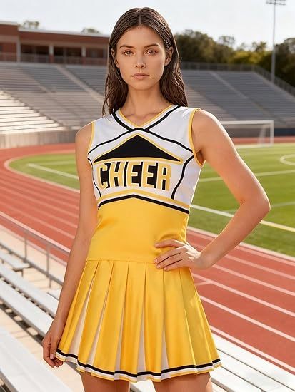 Women Cheerleader Costume School Girls Cheer 4-piece set
