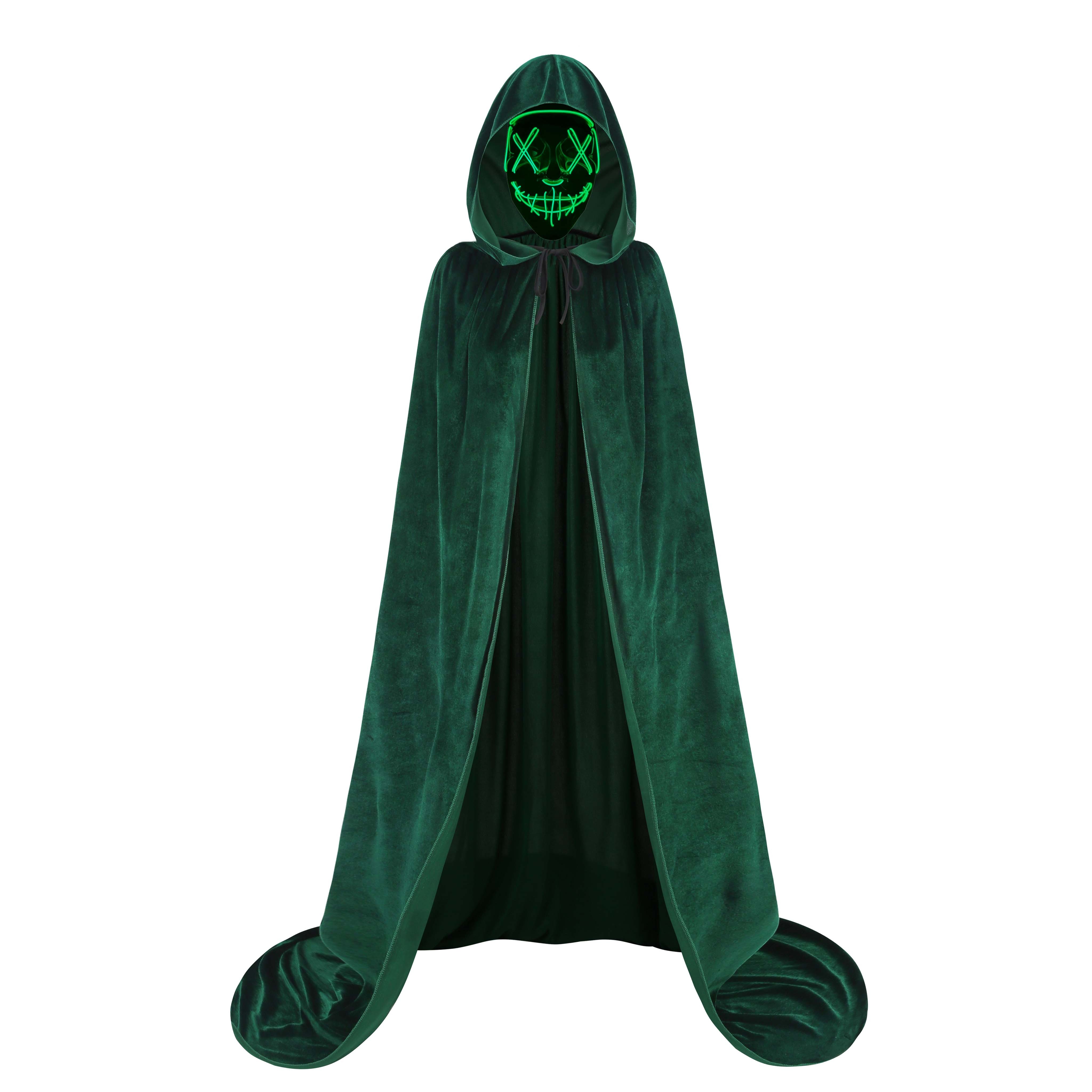 Unisex Halloween Cloak with Hood Velvet Hooded Cape