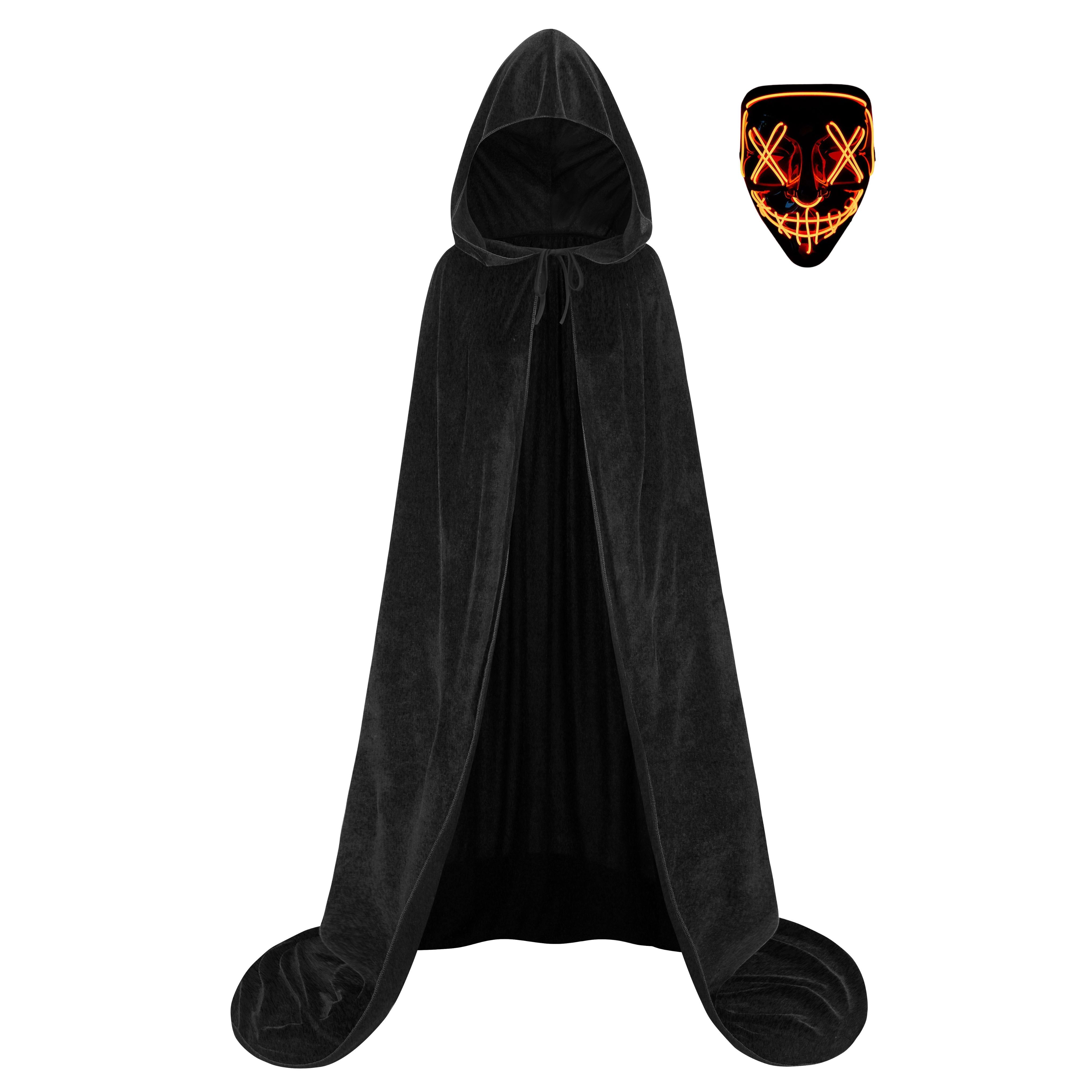 Unisex Halloween Cloak with Hood Velvet Hooded Cape