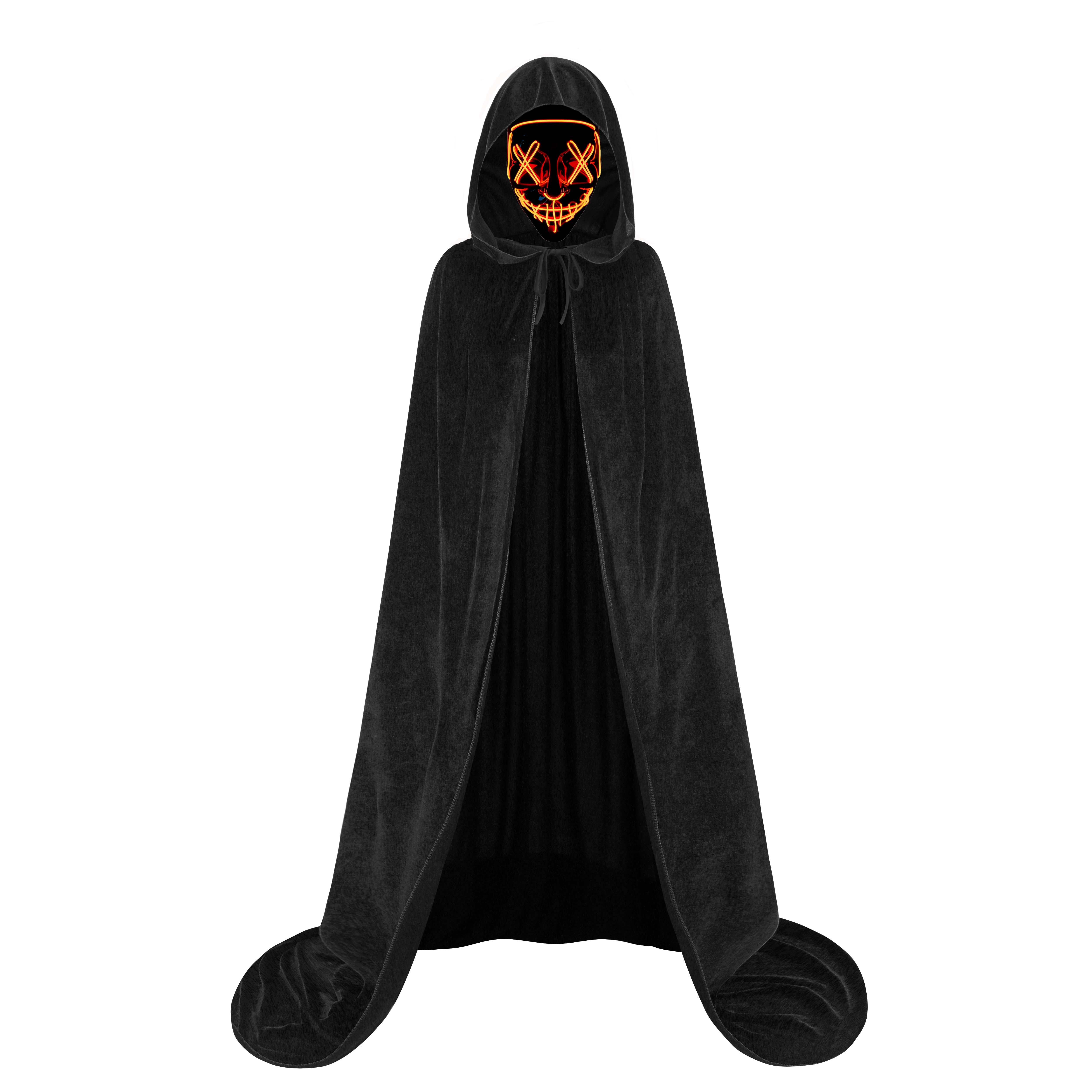 Unisex Halloween Cloak with Hood Velvet Hooded Cape