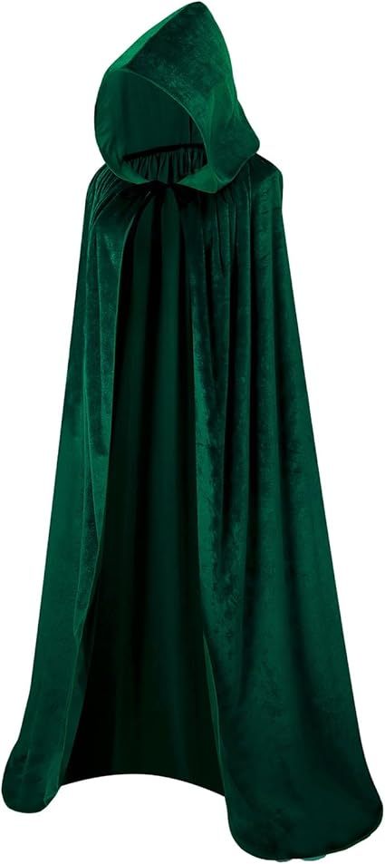 Unisex Halloween Cloak with Hood Velvet Hooded Cape