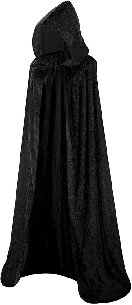 Unisex Halloween Cloak with Hood Velvet Hooded Cape