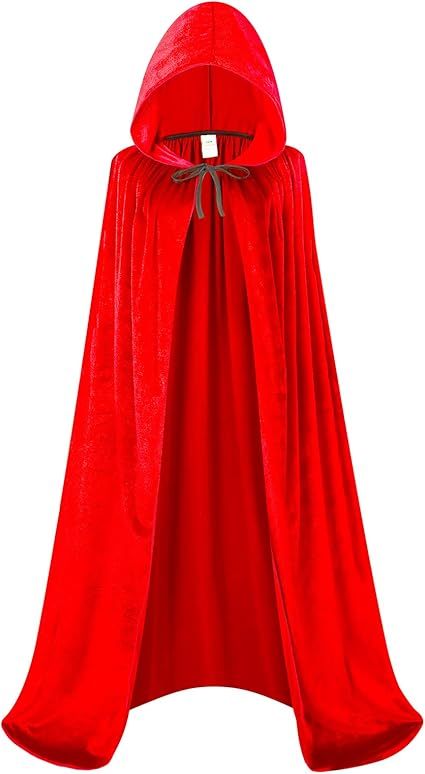 Unisex Halloween Cloak with Hood Velvet Hooded Cape