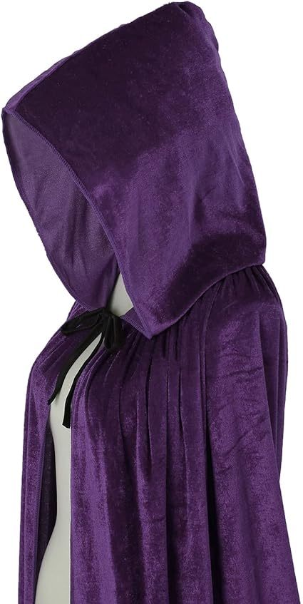 Unisex Halloween Cloak with Hood Velvet Hooded Cape