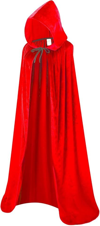 Unisex Halloween Cloak with Hood Velvet Hooded Cape