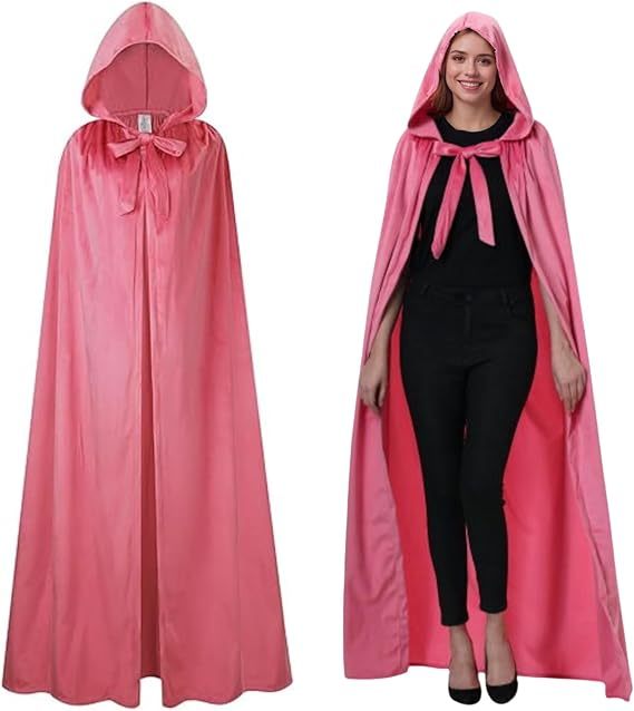 Unisex Halloween Cloak with Hood Velvet Hooded Cape