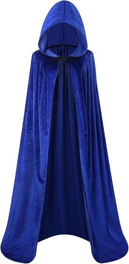 Unisex Halloween Cloak with Hood Velvet Hooded Cape