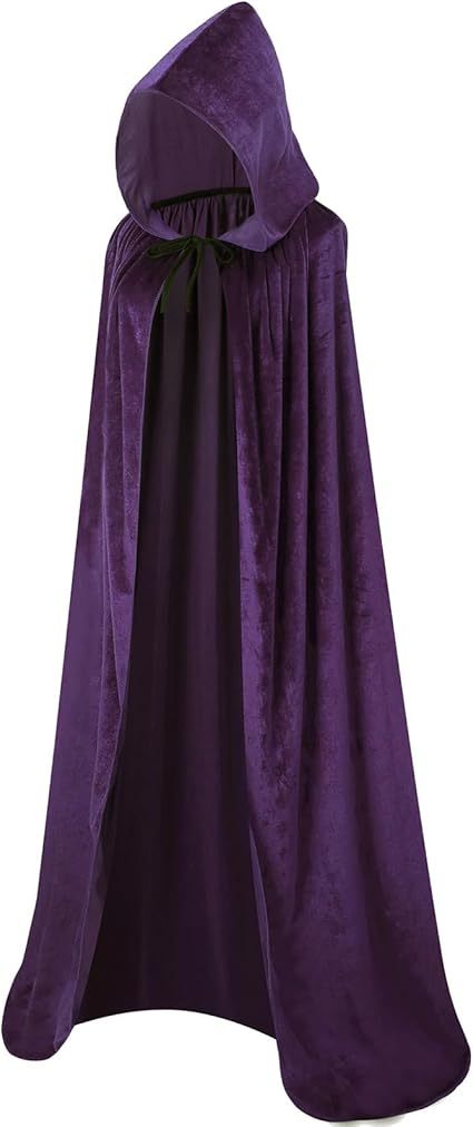 Unisex Halloween Cloak with Hood Velvet Hooded Cape
