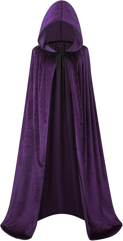 Unisex Halloween Cloak with Hood Velvet Hooded Cape