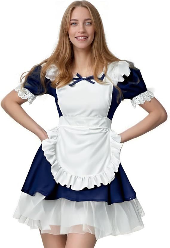 Women Cosplay Maid Fancy Dress Costume