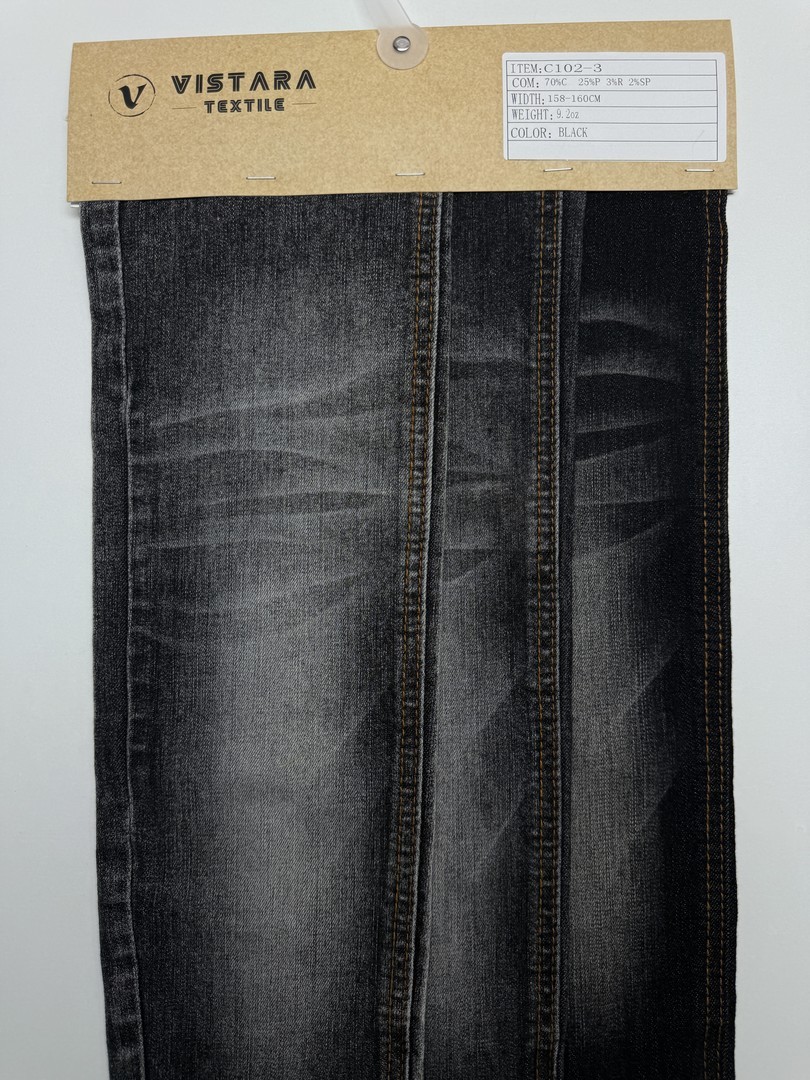 Denim noir C102-3 | Tissu haute performance conçu avec précision