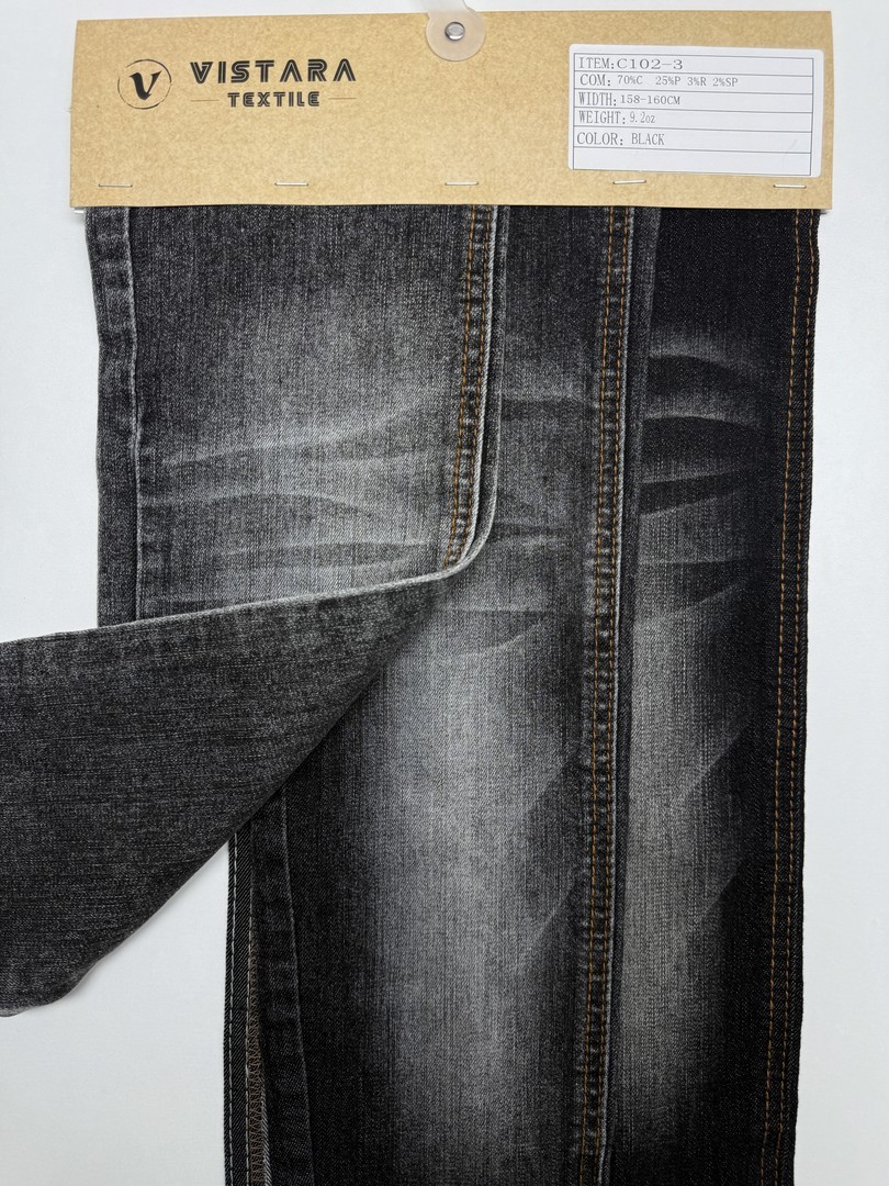 Denim noir C102-3 | Tissu haute performance conçu avec précision