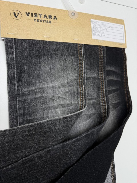 Denim noir C102-3 | Tissu haute performance conçu avec précision