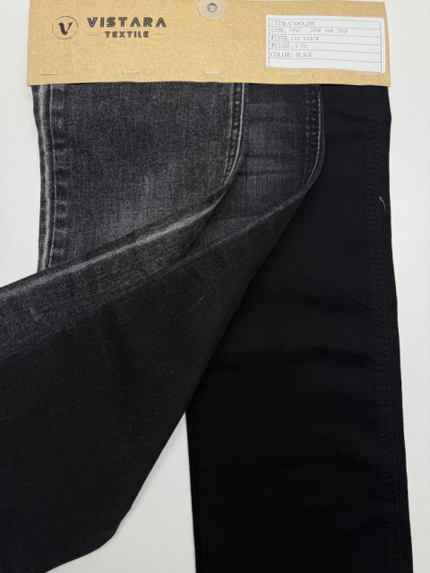 Denim noir C002R | Redéfinir la durabilité et le style des textiles modernes
