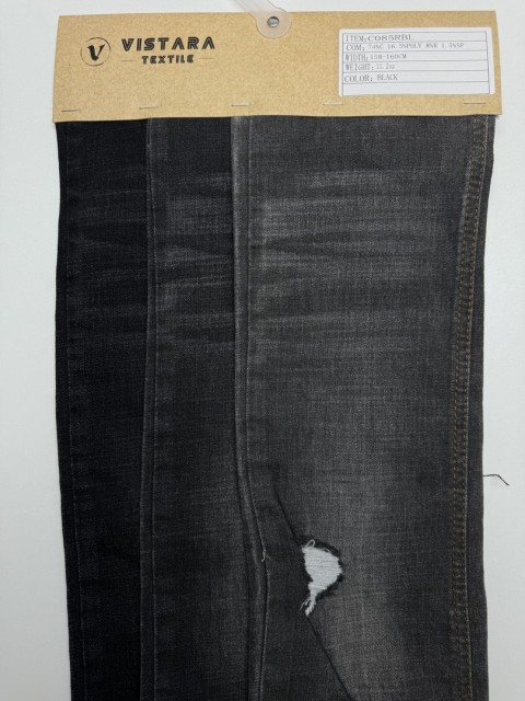 Denim noir C085RBL | Tissu lisière de qualité industrielle