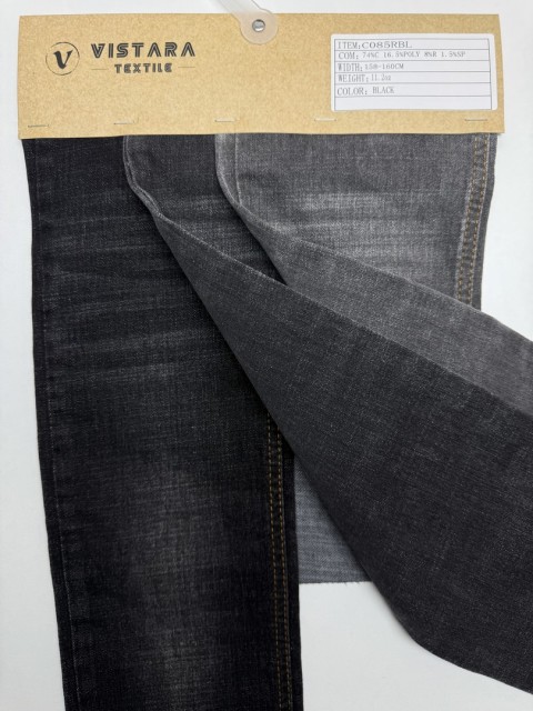 Denim noir C085RBL | Tissu lisière de qualité industrielle