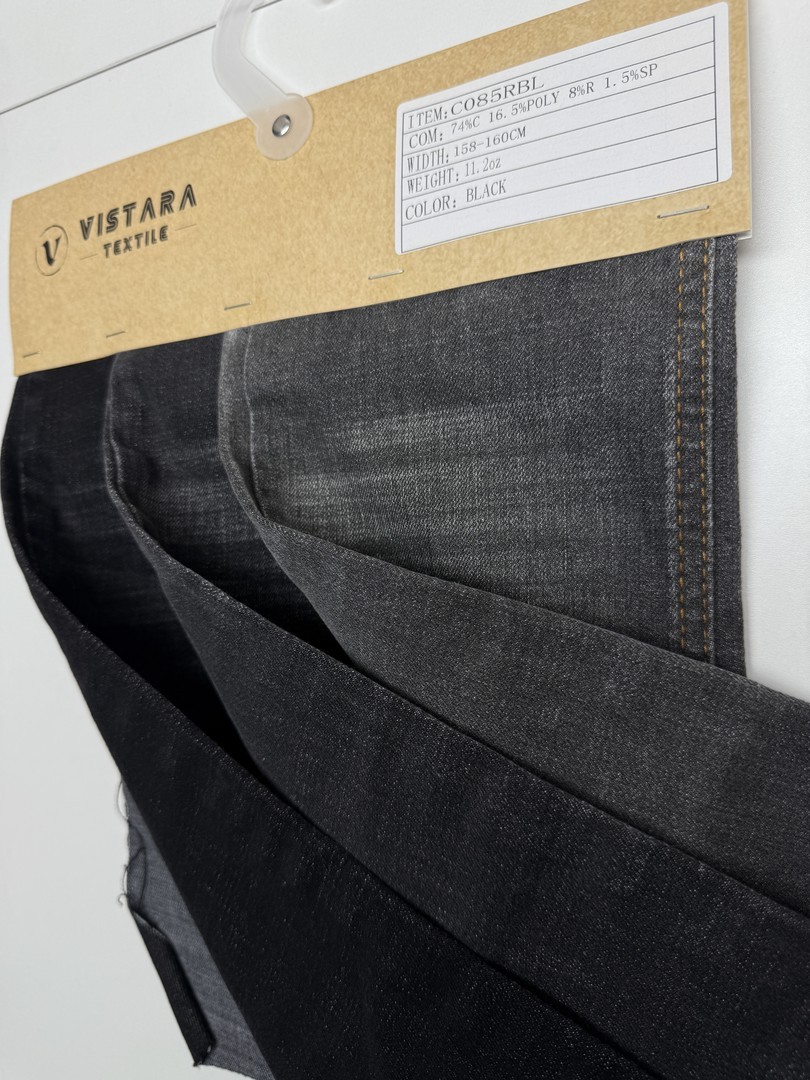 Denim noir C085RBL | Tissu lisière de qualité industrielle