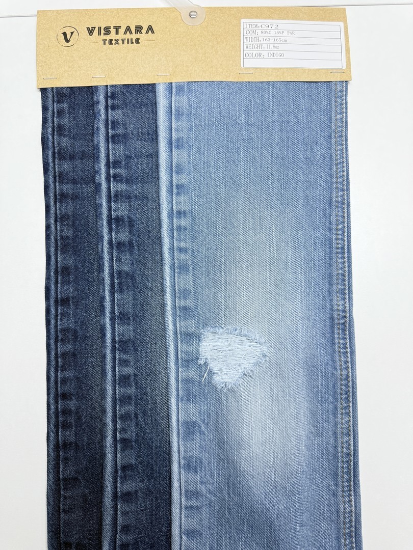 Denim Rígido C972 | Tecido índigo cru de nível industrial para fabricação em massa