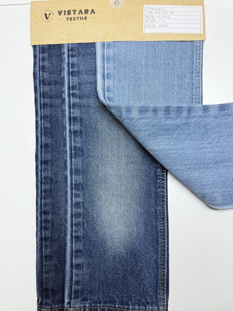 Denim Rígido C972 | Tecido índigo cru de nível industrial para fabricação em massa