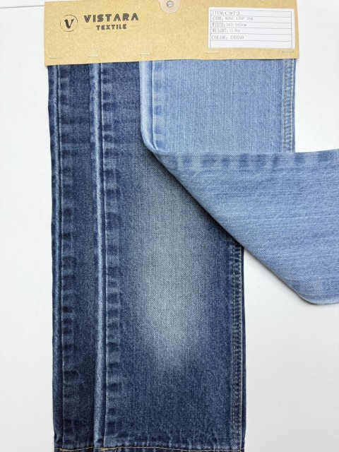 Denim Rígido C972 | Tecido índigo cru de nível industrial para fabricação em massa