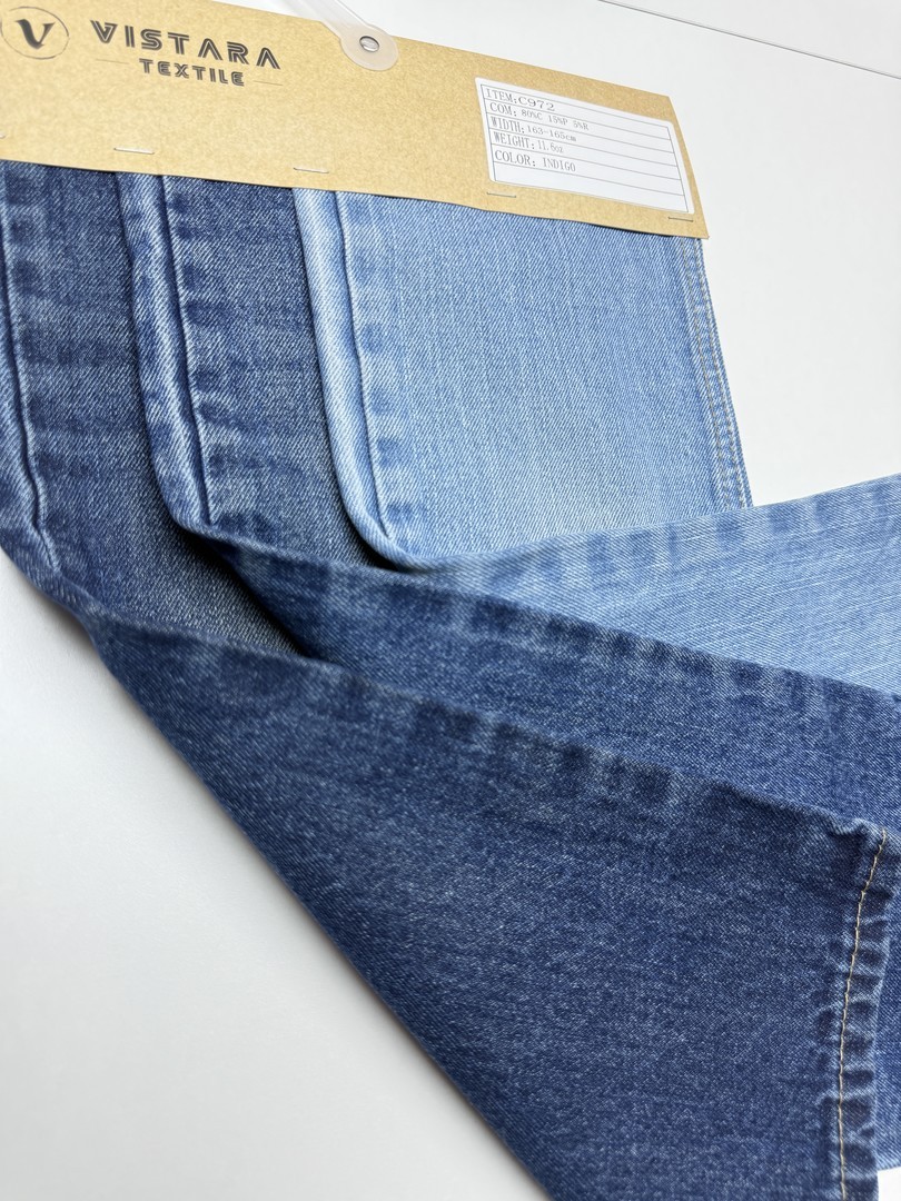 Denim Rígido C972 | Tecido índigo cru de nível industrial para fabricação em massa