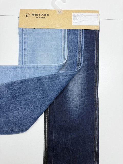 Denim Rígido C31-6 (INDIGO) | Tecido de Algodão Misto 373GSM