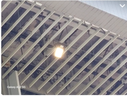 Nighttime operation of the LED Flood Lights at the academy