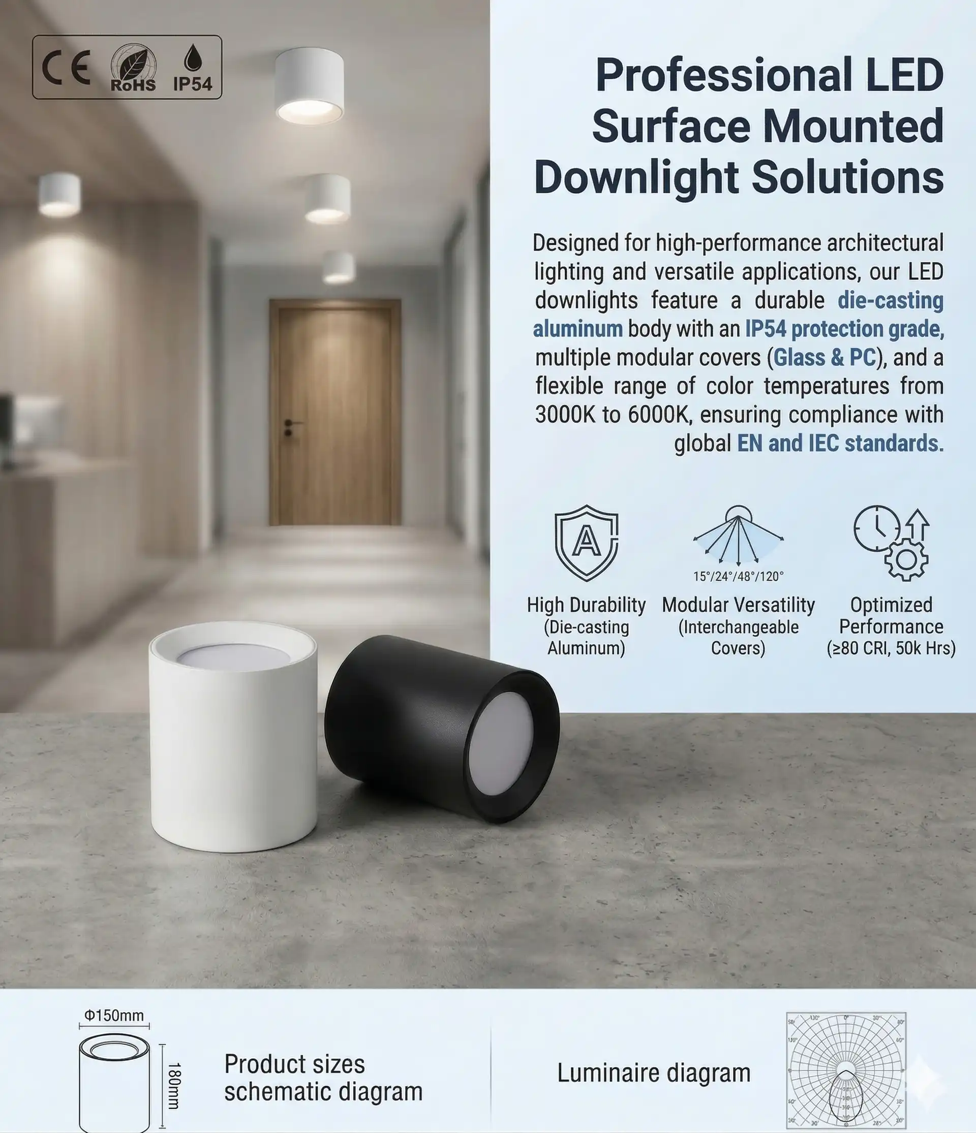 SX-SM Series Professional LED Surface Mounted Downlight