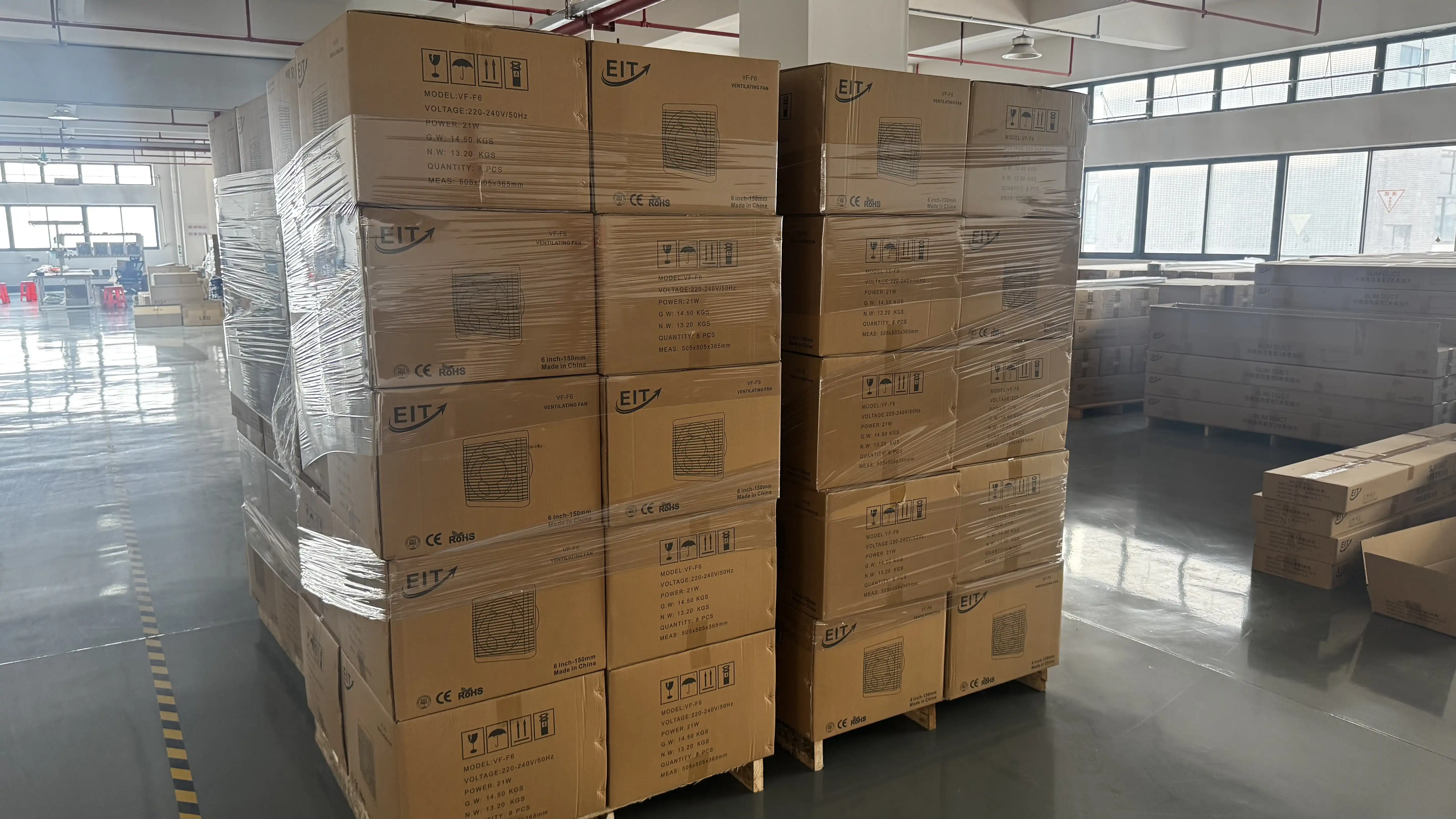 Bulk export lighting and HVAC inventory warehouse at Kocurnsiy