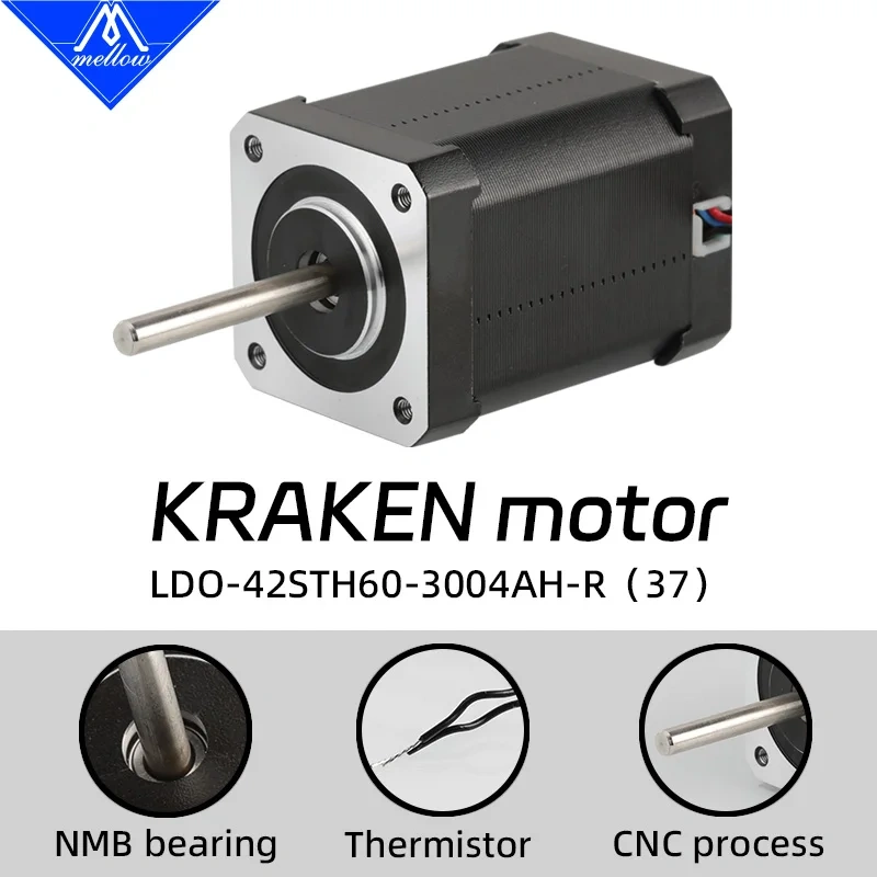 Kraken High Torque NEMA 17 Stepper Motor V2 D3vil Design |104GT-2 For K1 K1C  K1 Max, Voron  VzBot 3D Printers(Round Shaft)