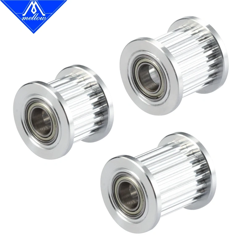 Mellow 3D Printers Parts 1pcs GT2 Idler Timing Pulley 20 Tooth Wheel Bore 5mm Aluminium Gear Teeth for GT2 Timing belt  6MM