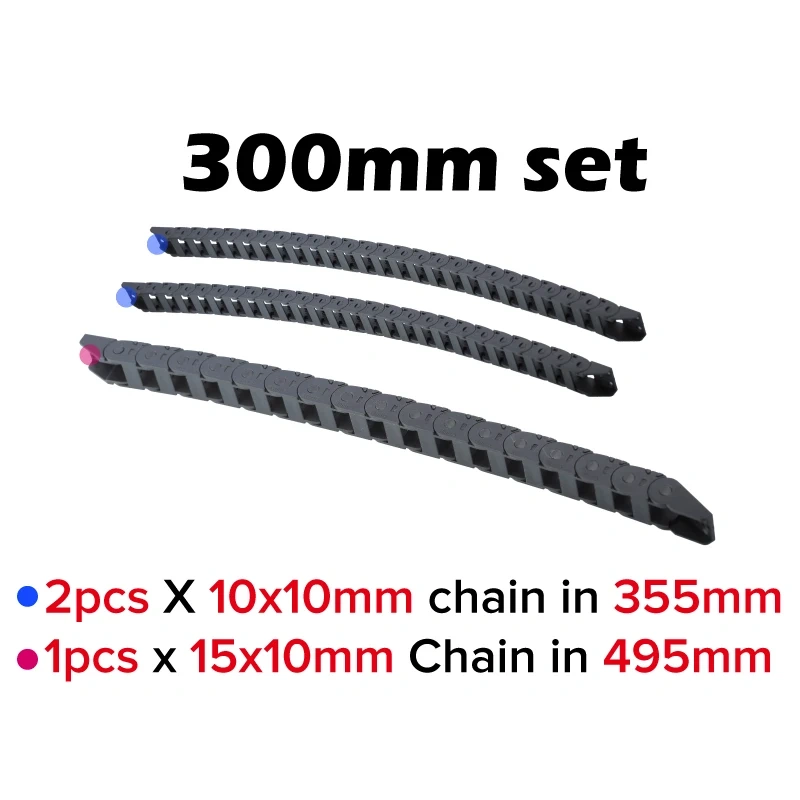 Mellow High Quality Nylon 250-350mm VORON 2.4 Cable Chains Set black Openning Type Wire Chains For 3D Printer