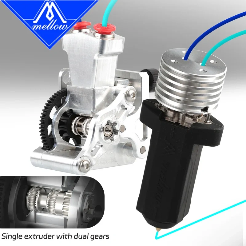 Mellow DualVelo AIR Lite All-Metal Hotend & Extruder for Large-Format 3D Printers — High-Speed DIY 3D Printing