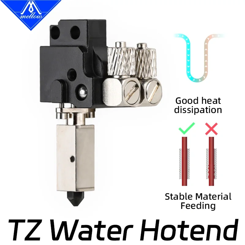 Mellow  DIY TZ Water Hotend For Upgrade Bambu Lab X1 X1C P1P P1S Voron Blv 3D Printer Use With Metal Extruder To Reduce Clogging