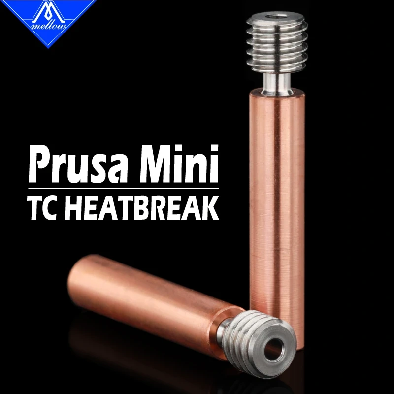 Mellow All-Metal NF Prusa MINI-TCrazy Heat Break Titanium & Copper 3D Printer Throat For Printing PLA ABS PA PETG PC