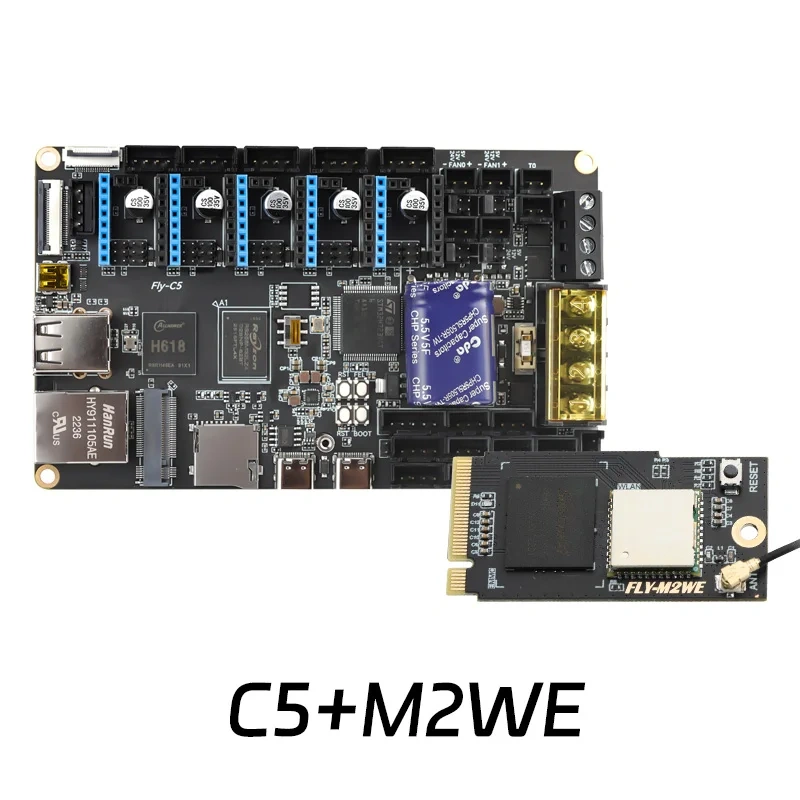 Mellow FLY C5 V1.0 Motherboar SOC H618 MCU H723 550Mhz For Hi-Speed DIY 3D Printer Accessories E3 V3.0 Ender3 V2 CR10 Voron V0.1