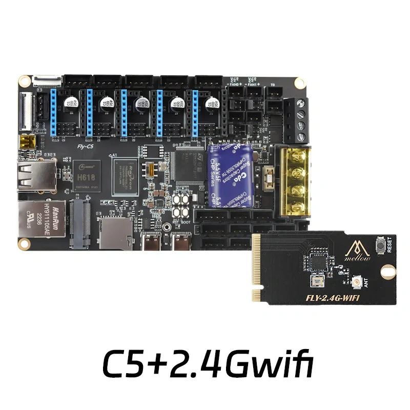 Mellow FLY C5 V1.0 Motherboar SOC H618 MCU H723 550Mhz For Hi-Speed DIY 3D Printer Accessories E3 V3.0 Ender3 V2 CR10 Voron V0.1