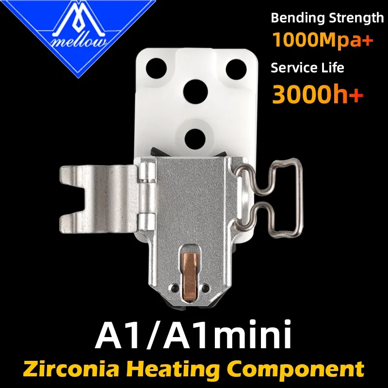 Mellow For Bambu Lab A1/A1 Mini Ceramic Zirconia  Insulator Aluminum / Copper Heatblock Kit For H2D Hotend Left Mounting Base